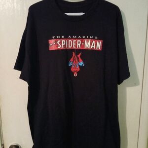 Marvel Spider-Man Black Tee with Red and Blue Accents